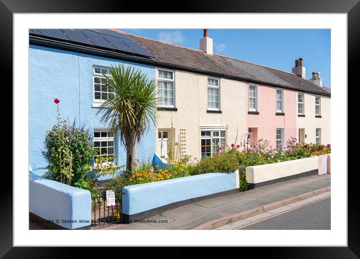 Colourful Cottages Shaldon, Devon, UK Framed Mounted Print by Steven Wise