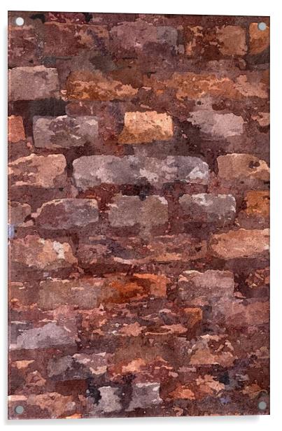 Rustic pastel reds brick wall Acrylic by Steve Painter