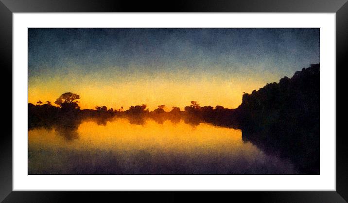 Pantanal winter sunrise Framed Mounted Print by Steve Painter