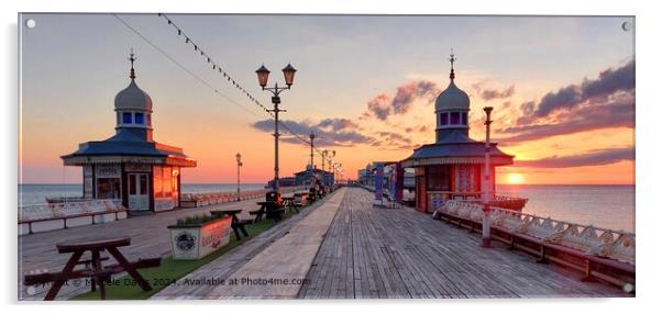 North Pier Sunset Acrylic by Michele Davis