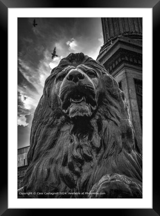 Trafalgar Square Nelson's majestic Lion Framed Mounted Print by Cass Castagnoli