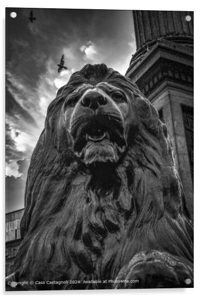 Trafalgar Square Nelson's majestic Lion Acrylic by Cass Castagnoli