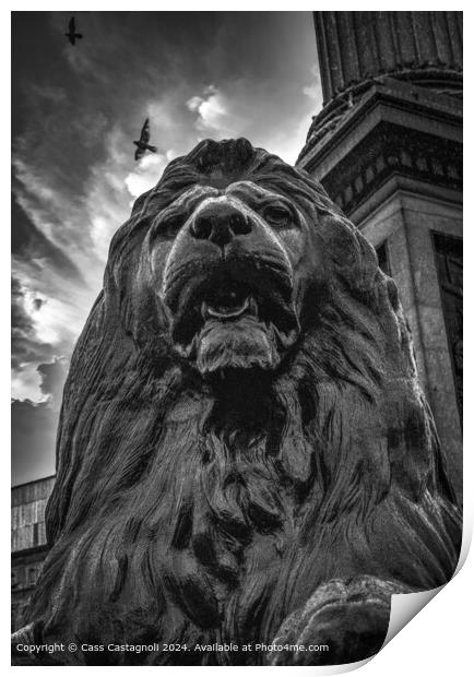 Trafalgar Square Nelson's majestic Lion Print by Cass Castagnoli