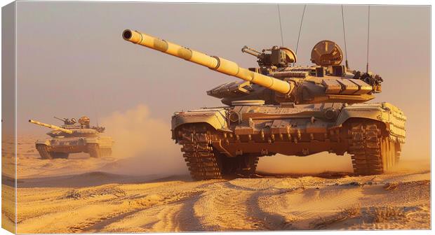 British Chieftan Tank in Kuwait Canvas Print by Airborne Images