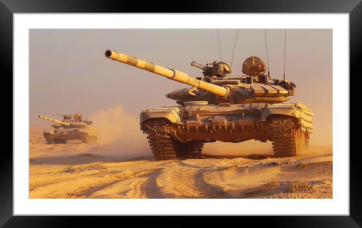British Chieftan Tank in Kuwait Framed Mounted Print by Airborne Images