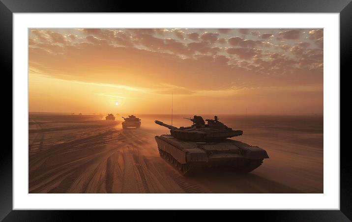 Chieftan Tank in Kuwait Framed Mounted Print by Airborne Images