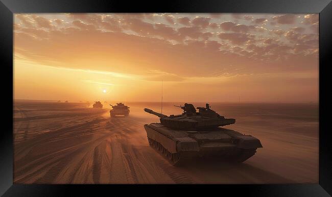 Chieftan Tank in Kuwait Framed Print by Airborne Images