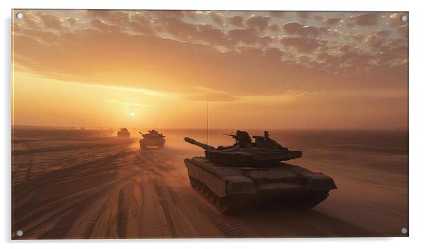 Chieftan Tank in Kuwait Acrylic by Airborne Images