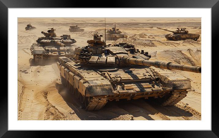 British Chieftan Tank in Kuwait Framed Mounted Print by Airborne Images