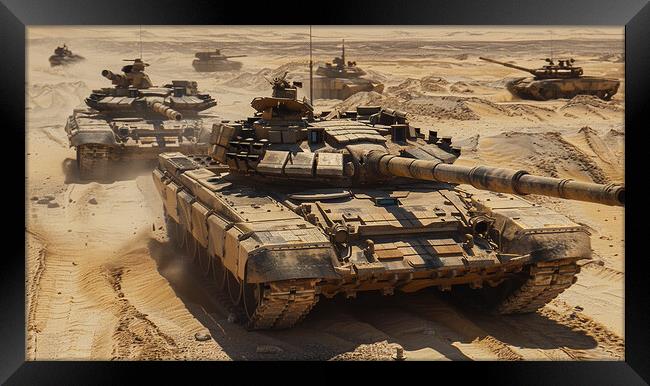 British Chieftan Tank in Kuwait Framed Print by Airborne Images