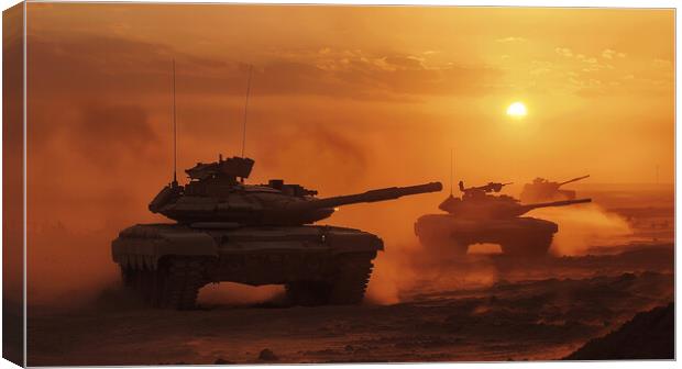 British Chieftan Tank in Kuwait Canvas Print by Airborne Images
