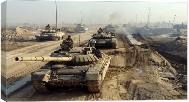 British Chieftan Tank, Kuwait Combat Canvas Print by Airborne Images