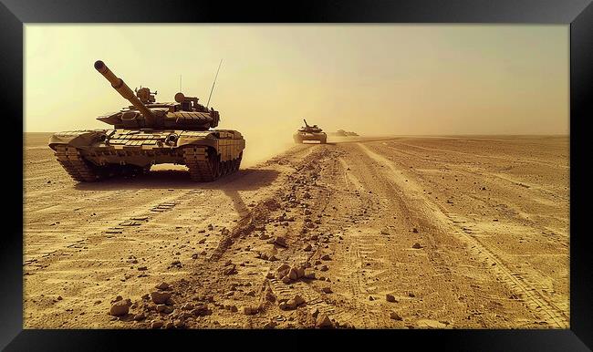 British Chieftan Tank in Kuwait Framed Print by Airborne Images