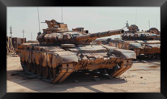 British Chieftain Tank in Kuwait Framed Print by Airborne Images