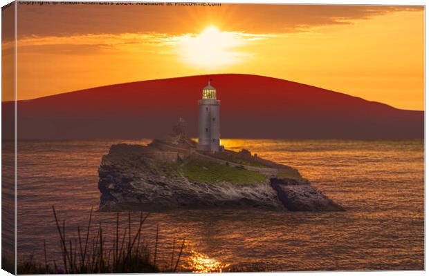 Godrevy Lighthouse  Canvas Print by Alison Chambers