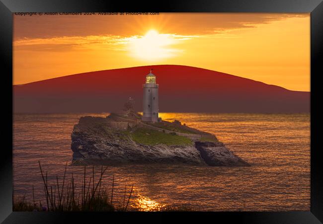Godrevy Lighthouse  Framed Print by Alison Chambers