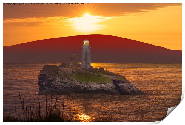 Godrevy Lighthouse  Print by Alison Chambers