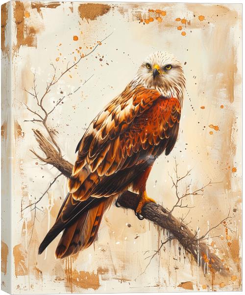 Red Kite Painting Canvas Print by Steve Smith