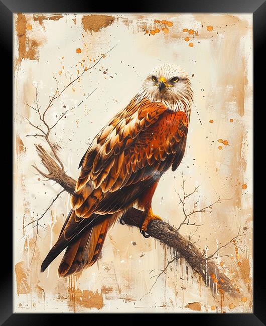 Red Kite Painting Framed Print by Steve Smith