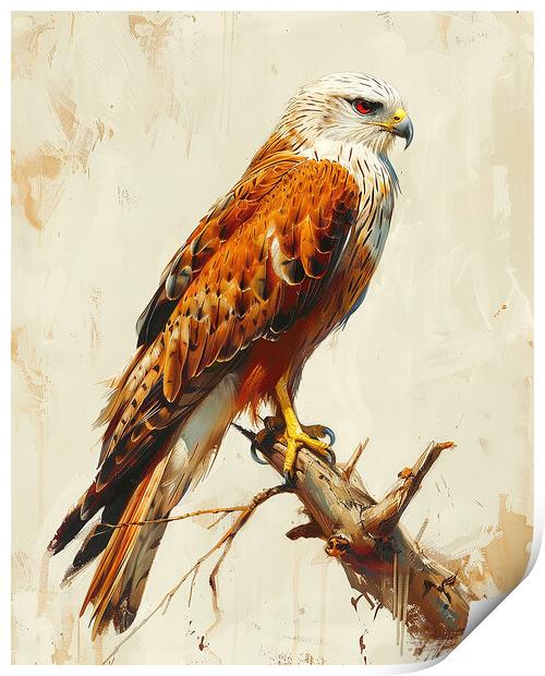 Red Kite Painting Print by Steve Smith