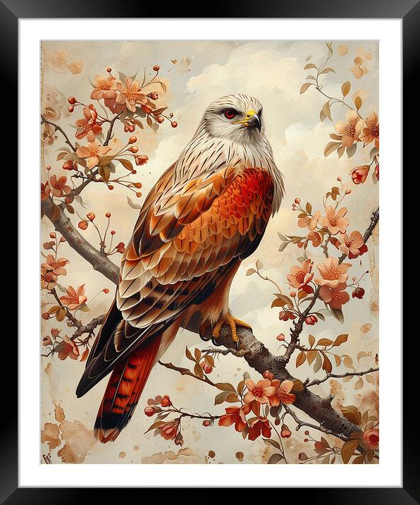 Red Kite Bird Painting Framed Mounted Print by Steve Smith