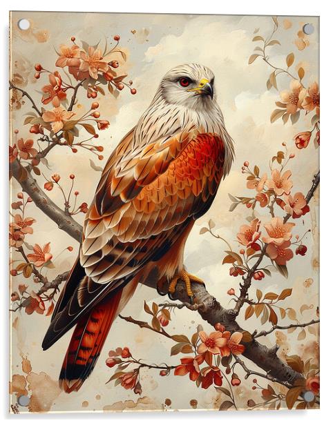 Red Kite Bird Painting Acrylic by Steve Smith