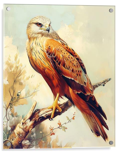 Red Kite Bird of Prey Acrylic by Steve Smith