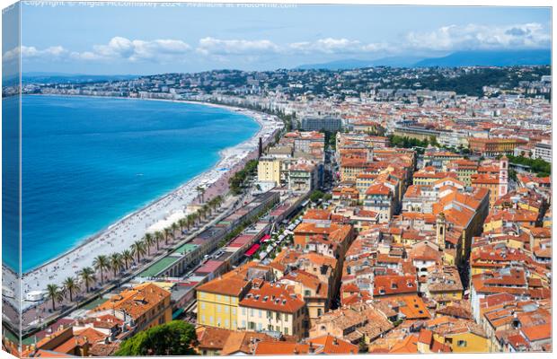 Vibrant Nice cityscape, French Riviera Canvas Print by Angus McComiskey