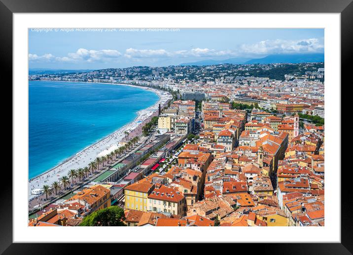 Vibrant Nice cityscape, French Riviera Framed Mounted Print by Angus McComiskey
