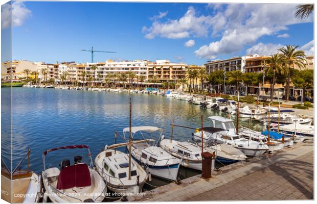  Alcudia Promenade and Harbour Canvas Print by Jim Monk