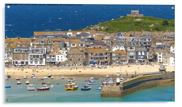 St Ives Harbour Acrylic by Chris Petty