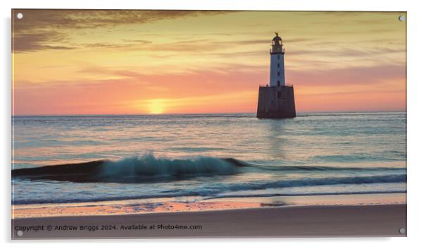 Rattray Head Lighthouse Sunrise Seascape Acrylic by Andrew Briggs