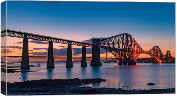 Forth Bridge Sunset Architecture Canvas Print by Andrew Briggs