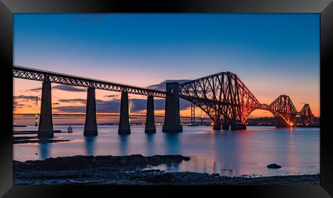 Forth Bridge Sunset Architecture Framed Print by Andrew Briggs