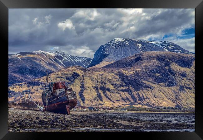 Ben Nevis, Corpach Shipwreck, Landscape Framed Print by Andrew Briggs