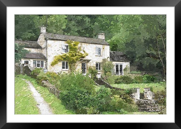 Cotswolds  classic farmhouse Framed Mounted Print by Steve Painter