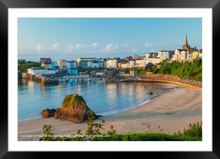 Sunrise in Tenby Framed Mounted Print by Slawek Staszczuk