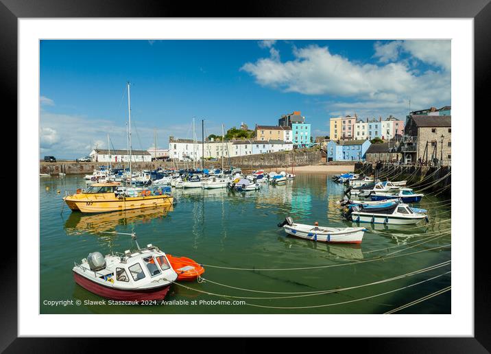 Summer at Tenby Harbour Framed Mounted Print by Slawek Staszczuk