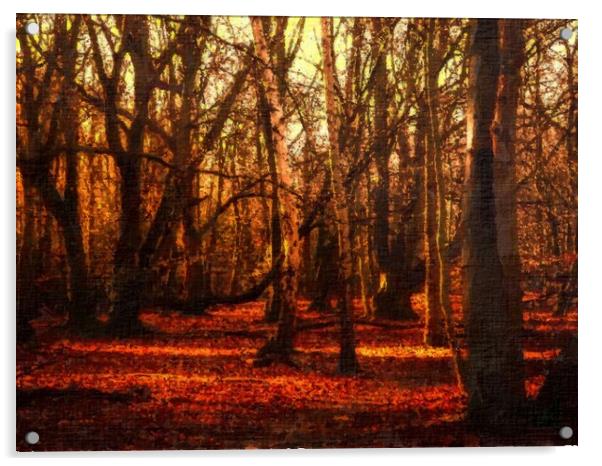 Epping Forest Autumn Landscape Acrylic by Steve Painter