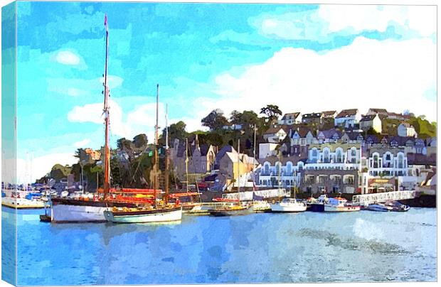 Sailing Boats in Brixham Harbour Canvas Print by Steve Painter
