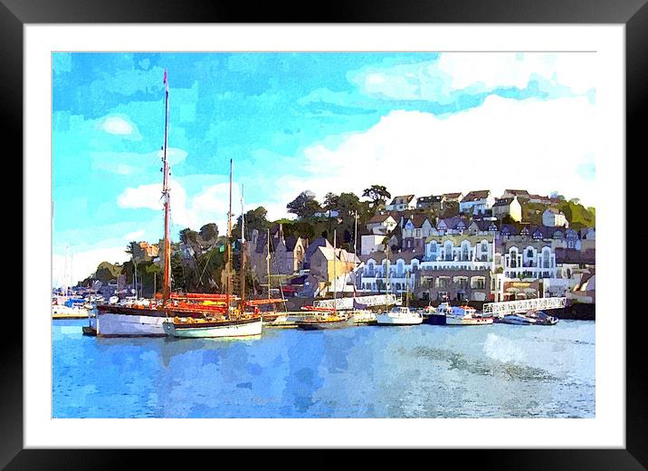 Sailing Boats in Brixham Harbour Framed Mounted Print by Steve Painter