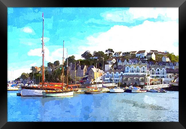 Sailing Boats in Brixham Harbour Framed Print by Steve Painter