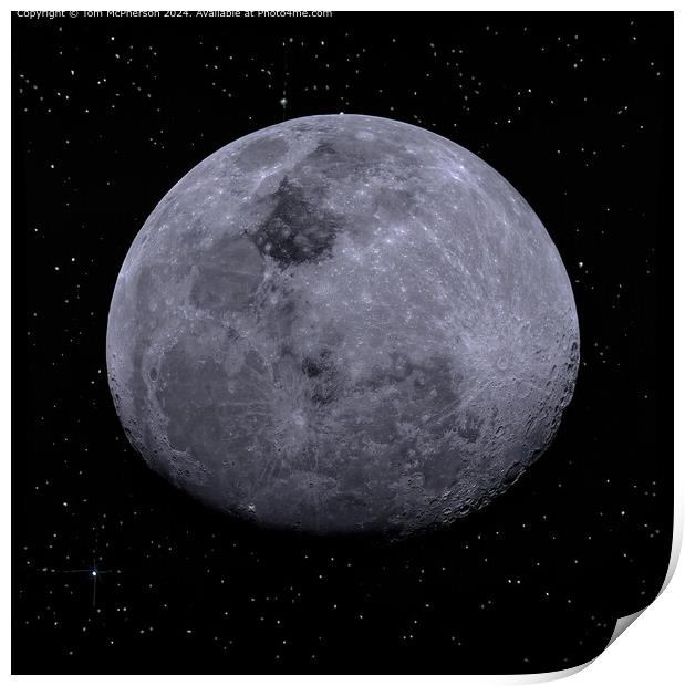Waxing Gibbous Moon Night Sky Print by Tom McPherson