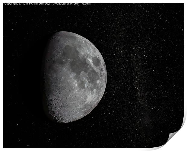 Waxing Gibbous Moon Astrophotography Print by Tom McPherson