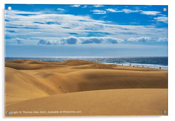 View over the dunes of Maspalomas to the Atlantic Ocean Acrylic by Thomas Klee