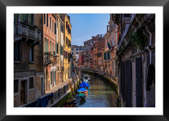 Rio Marin Canal In Venice Framed Mounted Print by Artur Bogacki