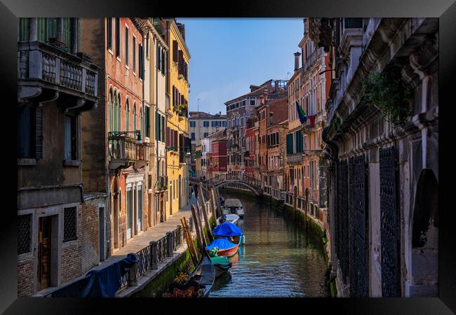Rio Marin Canal In Venice Framed Print by Artur Bogacki