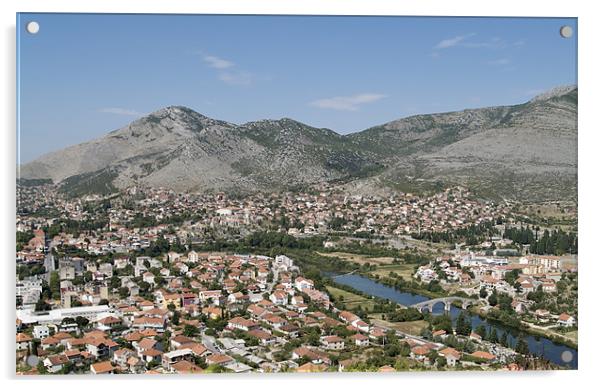 TREBINJE FROM THE HILL Acrylic by radoslav rundic