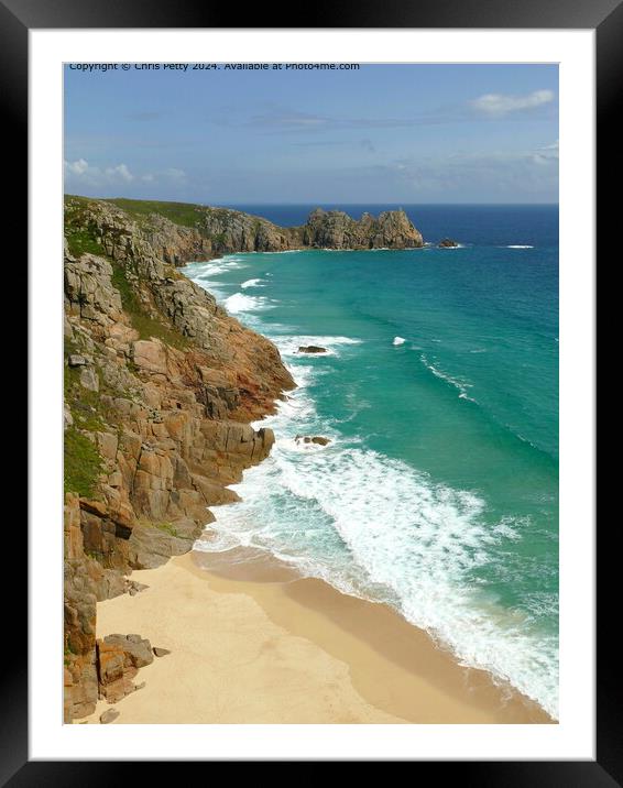 Porthcurno, Cornwall Framed Mounted Print by Chris Petty