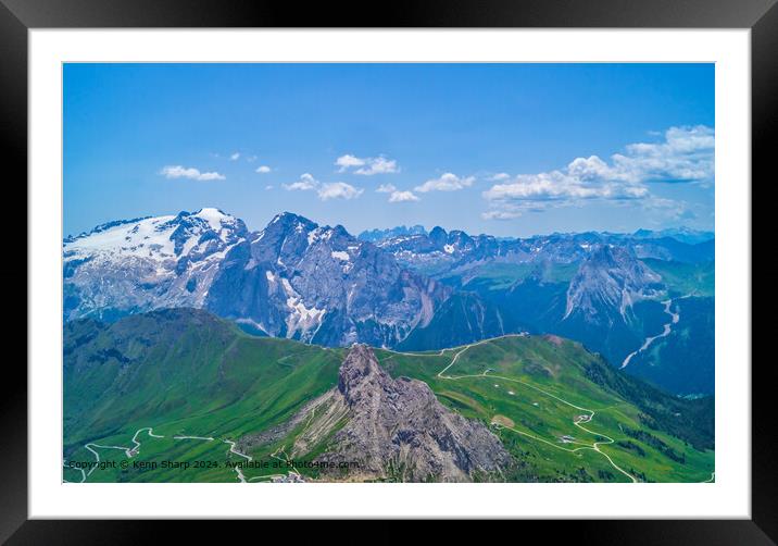 Dolomite Mountains Snow Peaks Framed Mounted Print by Kenn Sharp